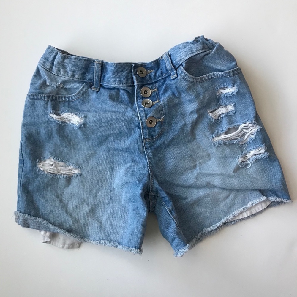 Distressed Denim Shorts
